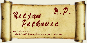 Miljan Petković vizit kartica